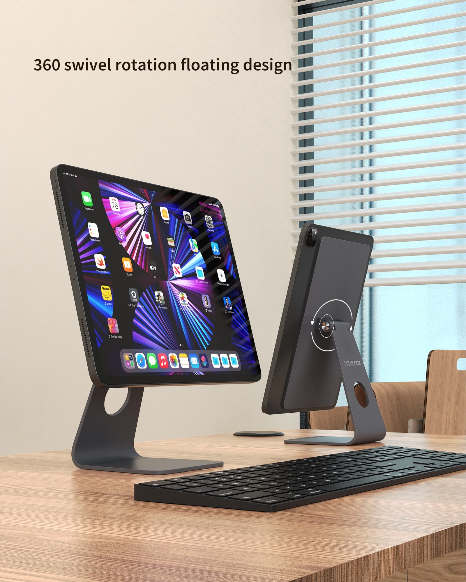 Lululook Apple iPad Pro Stand Adjustable rotating Magnetic Stand Alumi