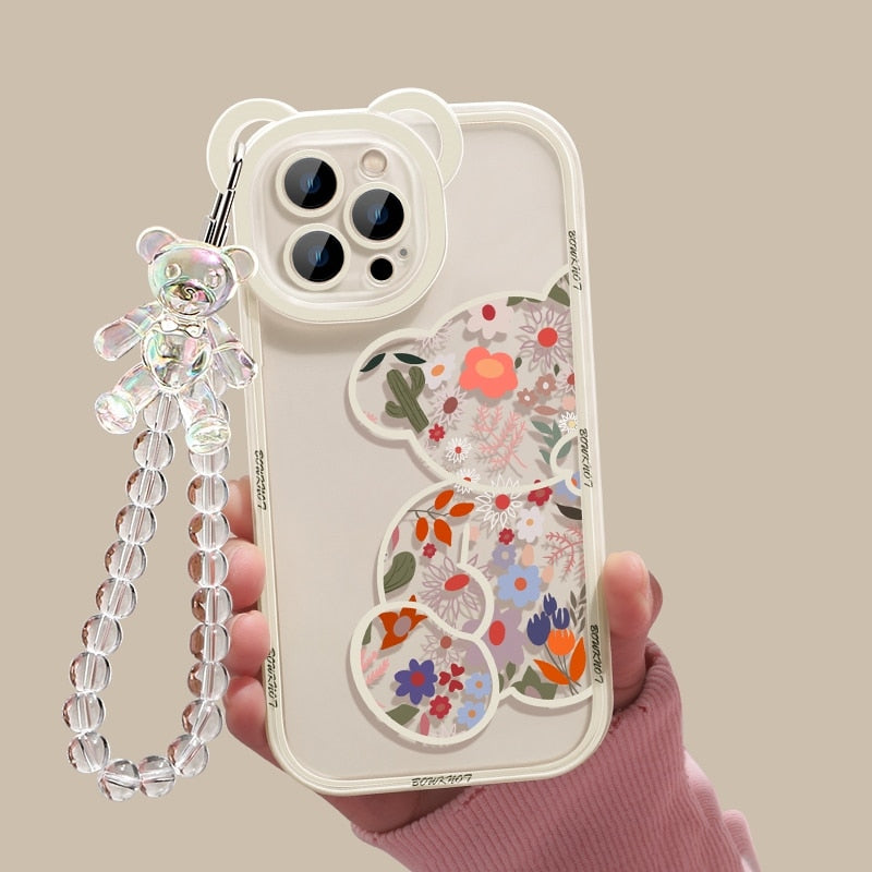 iPhone floral teddy bear case with bracelet Ultra Tech Bank